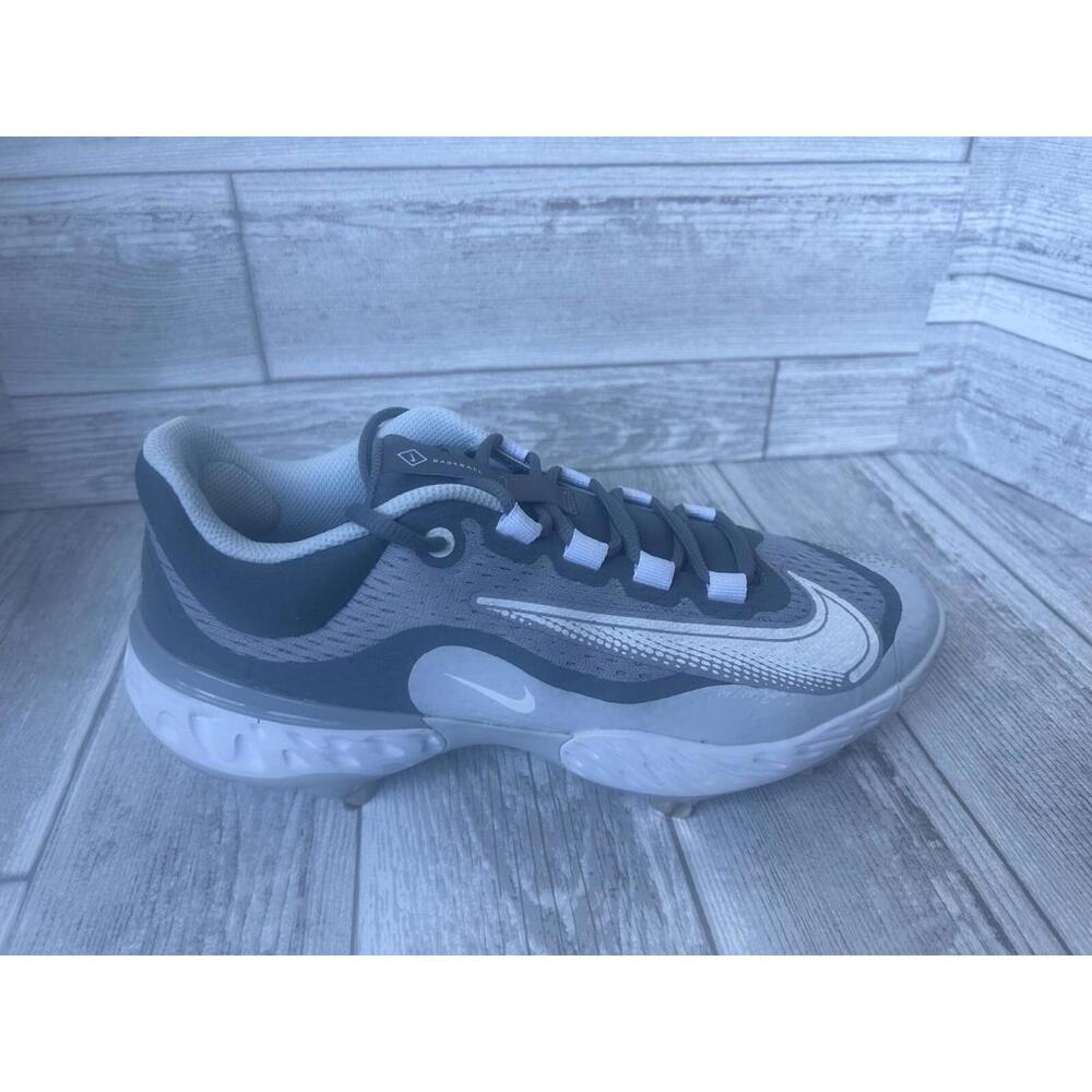 Nike Alpha Huarache Elite 4 Low Baseball Cleat Size 8 Wolf Grey/White DJ6521-012